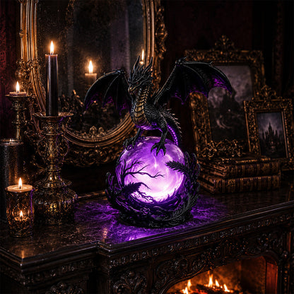 Gothic Dragon Orb Lamp – Mystical LED Table Light for Fantasy Room Decor