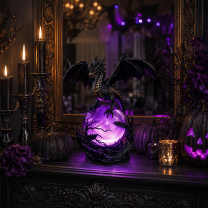 Gothic Dragon Orb Lamp – Mystical LED Table Light for Fantasy Room Decor