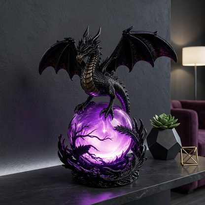 Gothic Dragon Orb Lamp – Mystical LED Table Light for Fantasy Room Decor