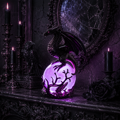 Gothic Dragon Orb Lamp – Mystical LED Table Light for Fantasy Room Decor