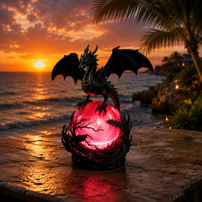 Gothic Dragon Orb Lamp – Mystical LED Table Light for Fantasy Room Decor