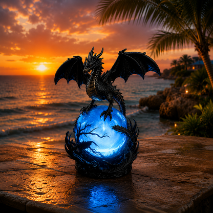 Gothic Dragon Orb Lamp – Mystical LED Table Light for Fantasy Room Decor